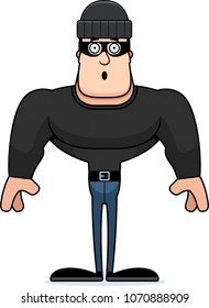 A cartoon thief looking surprised.