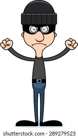 A cartoon thief man looking angry.