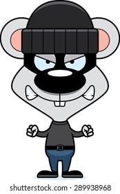 A cartoon thief mouse looking angry.