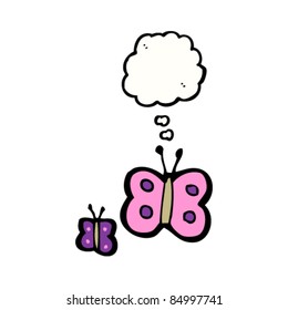 mariposas que piensan en dibujos animados