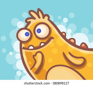 Cartoon Thinking Monster