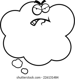 A cartoon thought balloon with an angry expression.
