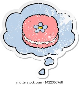 cartoon thought bubble sticker with baked treat biscuit cookie