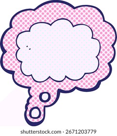cartoon thought cloud in bright neon color