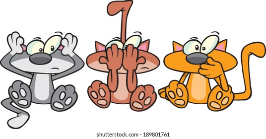 cartoon three evils cats 