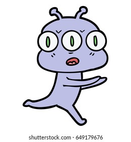 cartoon three eyed alien