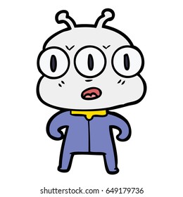 caricatura alienígena de tres ojos