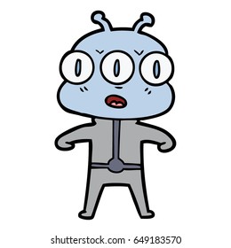 cartoon three eyed alien