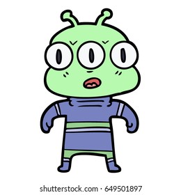 cartoon three eyed alien