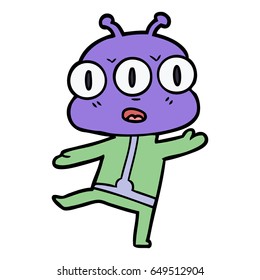 cartoon three eyed alien