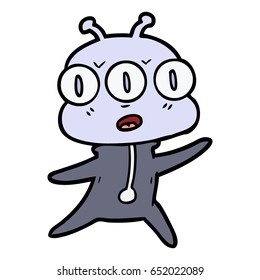cartoon three eyed alien