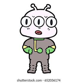 cartoon three eyed alien