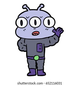 cartoon three eyed alien
