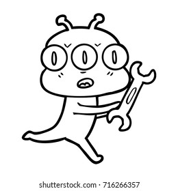 cartoon three eyed alien