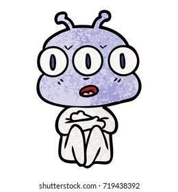 cartoon three eyed alien