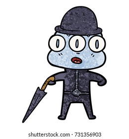 cartoon three eyed alien