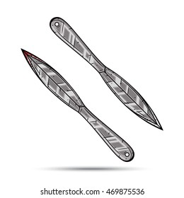 Cartoon throwing knife