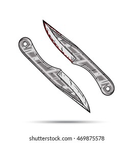 Cartoon throwing knife