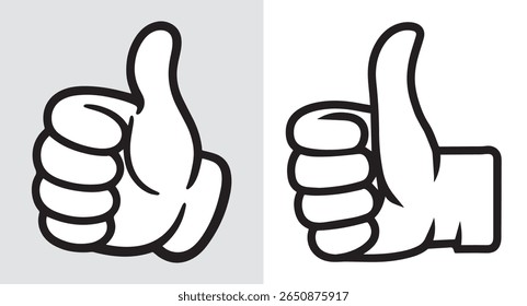Cartoon Thumbs Up Hand Gesture Depicting Approval and Positivity Symbolizing Success and Support in a Simple and Expressive Design.