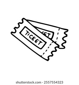 cartoon of ticket for coloring pages