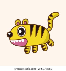 cartoon tiger animal icon