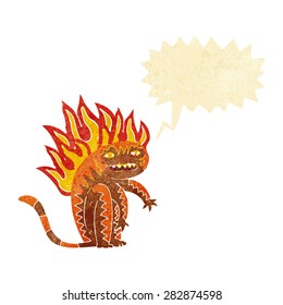 tigre de dibujos animados quemando brillante