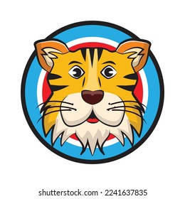 cartoon tiger head logo design 