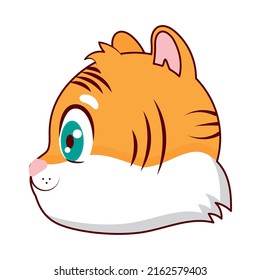 Cartoon Tiger Head Profile Design