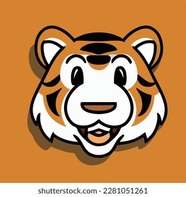textura vectorial de la cabeza del tigre de dibujos animados