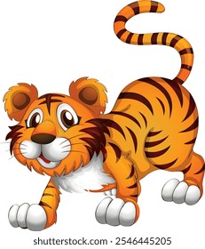 Cartoon tiger isolated on white background