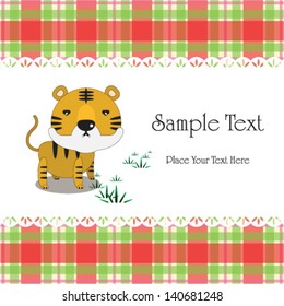 Cartoon tiger with place for text