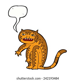 cartoon tiger with speech bubble