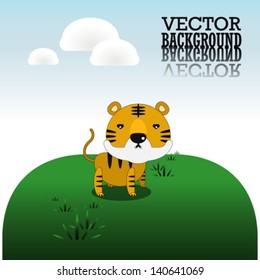 cartoon tiger with text