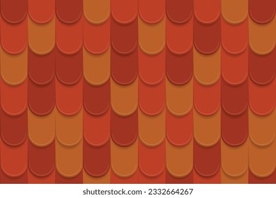 Cartoon tile roof texture, seamless vector pattern