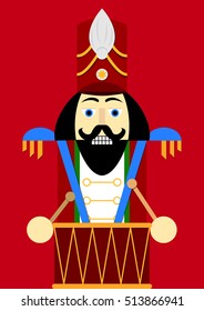 Cartoon Tin soldier with red background