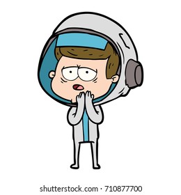 cartoon tired astronaut