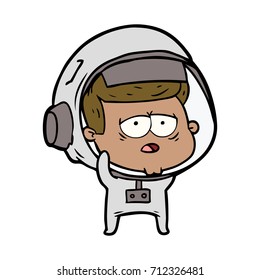 cartoon tired astronaut