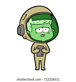 cartoon tired astronaut