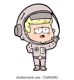 cartoon tired astronaut