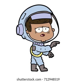 cartoon tired astronaut