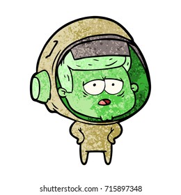 cartoon tired astronaut