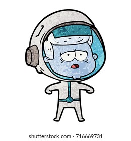 cartoon tired astronaut