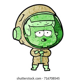 cartoon tired astronaut