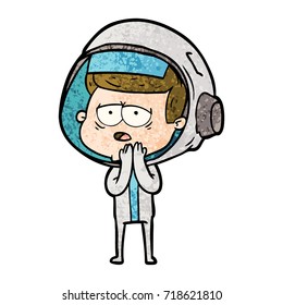 cartoon tired astronaut