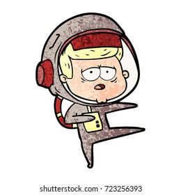 cartoon tired astronaut