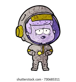 cartoon tired astronaut