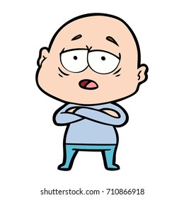 caricatura hombre calvo cansado