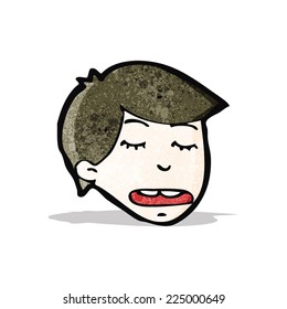 cartoon tired boy's face