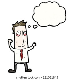 cartoon tired businessman