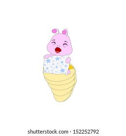 cartoon tired caterpillar